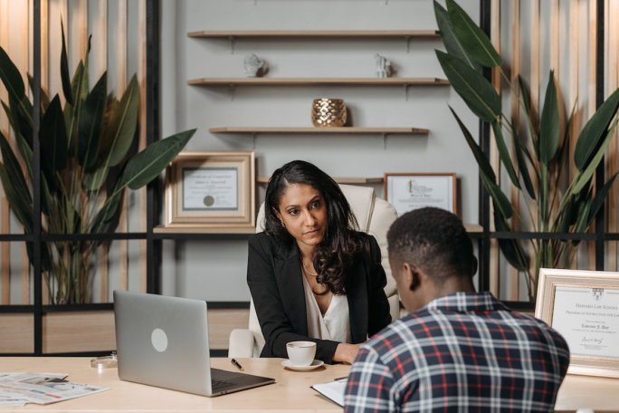 a wrongful death lawyer during consultation meeting with a client