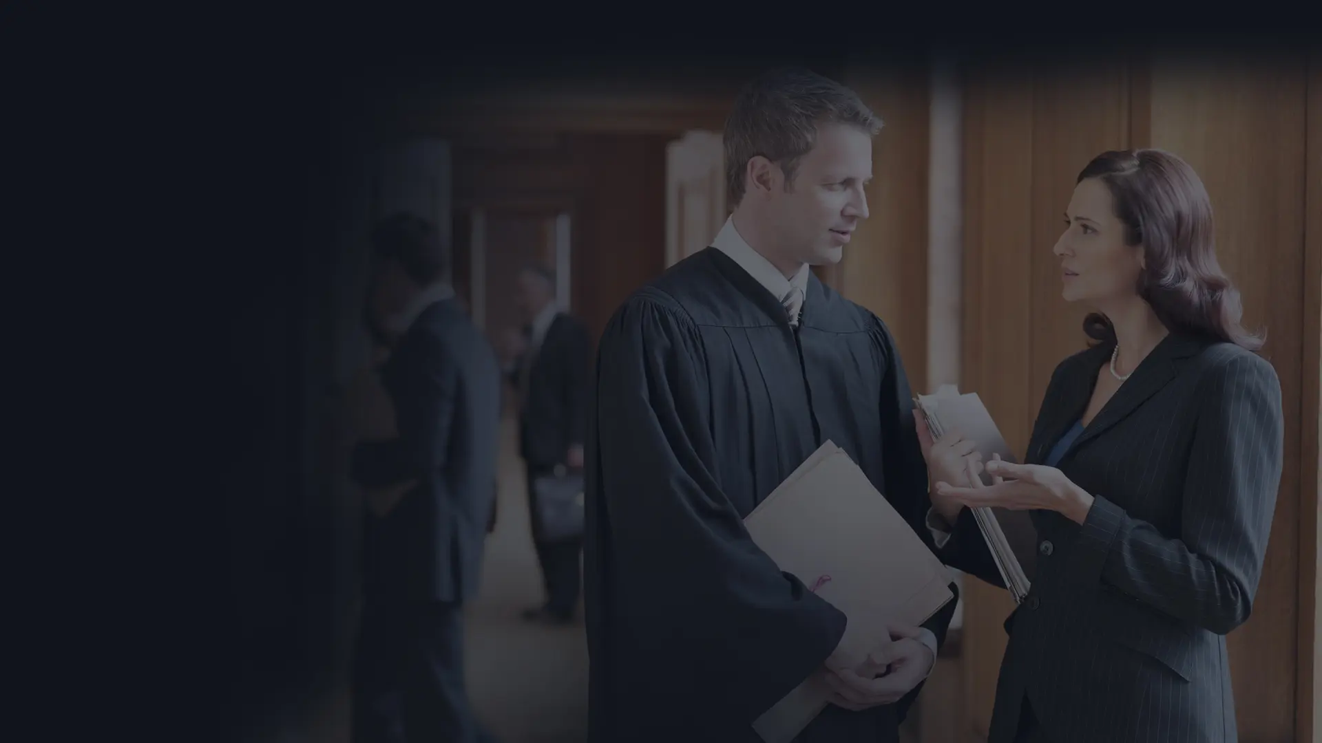 An wrongful death attorney in court during a court session