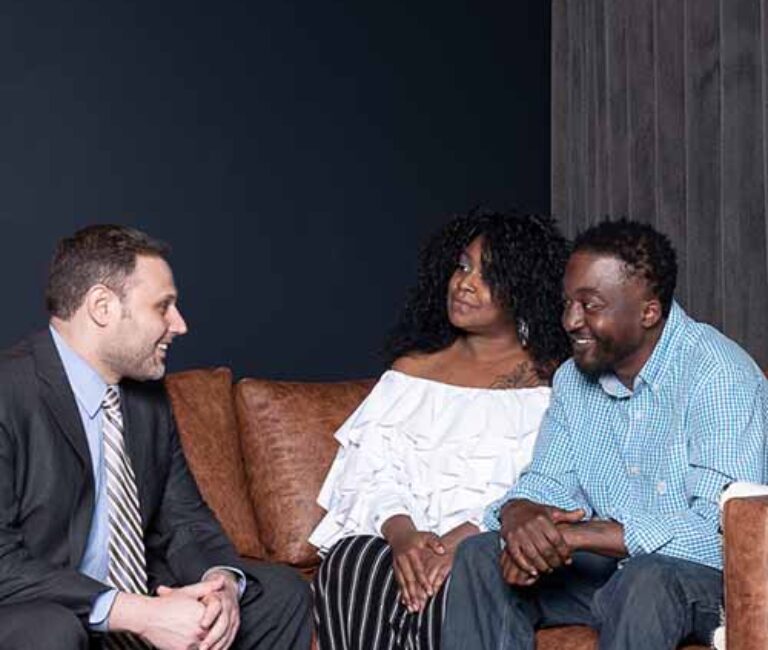 Attorney during consulation visit to a family of wrongful death