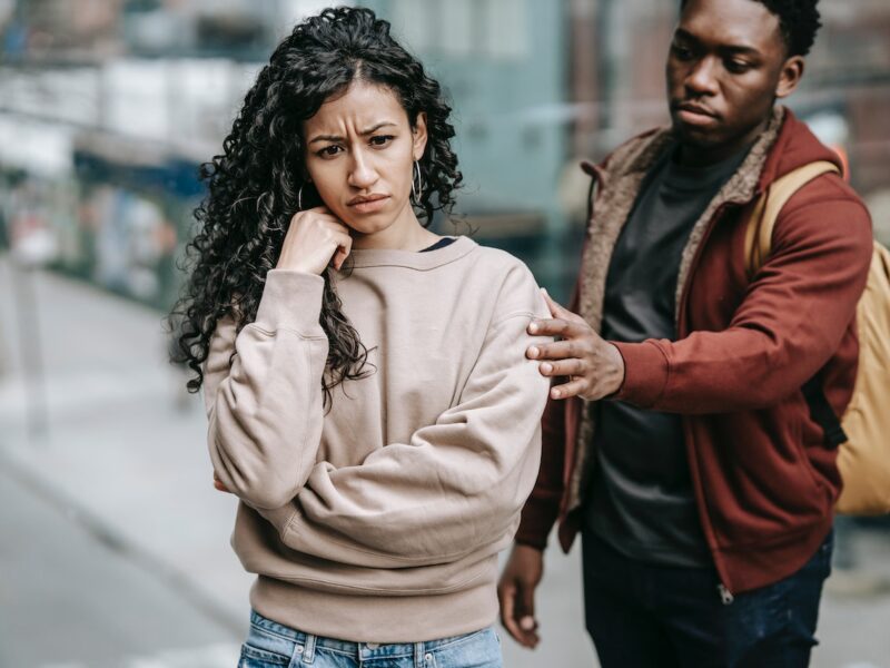 A family member who has lost a loved being consoled.