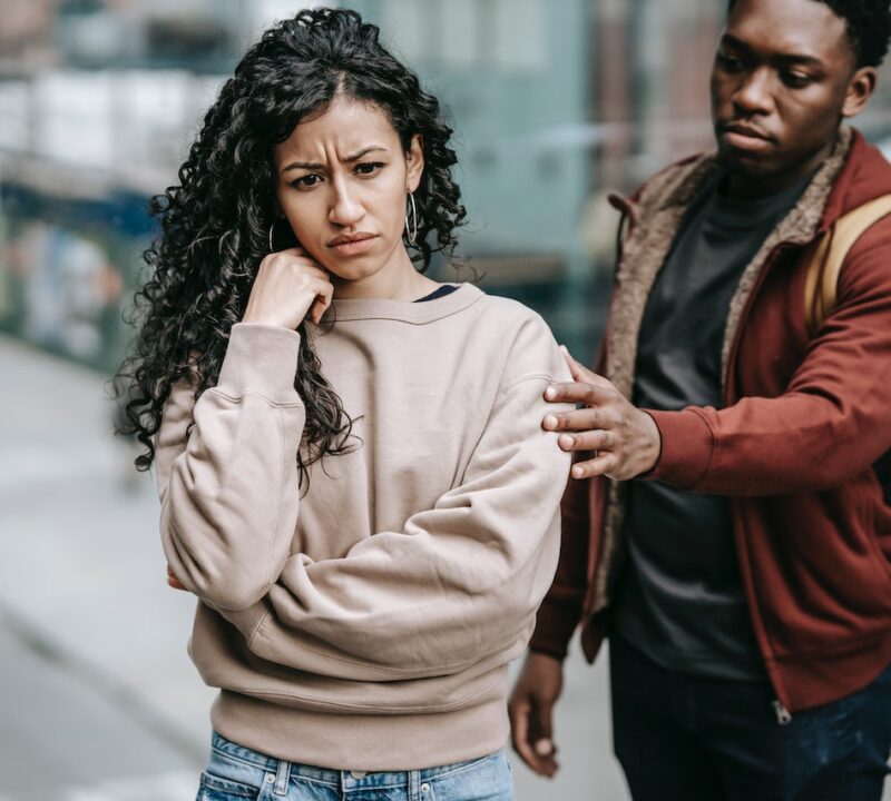 A family member who has lost a loved being consoled.